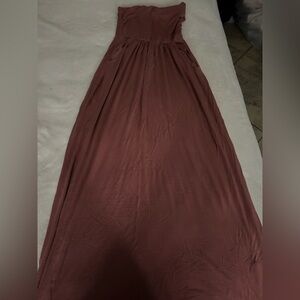 Chic Mauve Strapless Maxi Dress